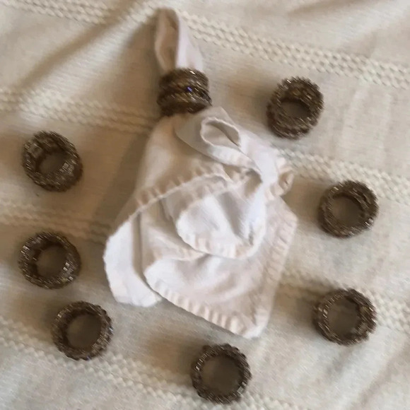 𝅺Beautiful boho napkin rings set of 8 - Picture 4 of 6